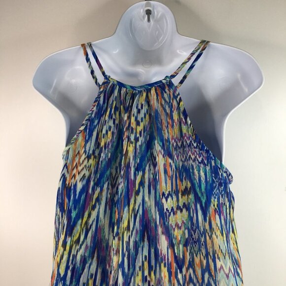 Bisou Bisou Sleeveless Multicolor Lined Overlay Dress Size 4 - Picture 5 of 10